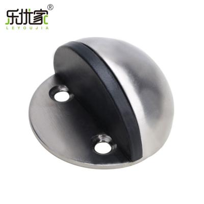 China Bathroom Safety Easy Installation Stainless Steel Door Stopper Rubber Floor Door Stopper for sale