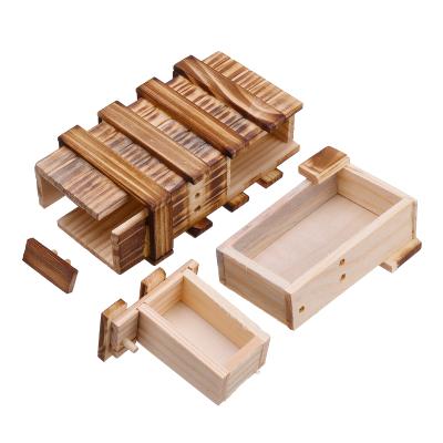 China Wholesale High Quality Early Brain Teaser Game Wooden Magic Puzzle Box Toy Intellectual Education Box for sale