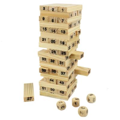 China Building Toy Hot Sale Wooden Stacking Tower Games Building Blocks For Kids Wooden Tumbling Tower Game for sale