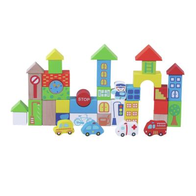 China Building Block Educational Toy Wooden Building Blocks Toy Wholesale Wooden Classic Building Intelligence for sale