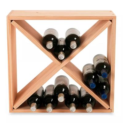 China Living Room Convertible Floor Counter Good Quality Solid Wood Customize Unique Wine Rack for sale