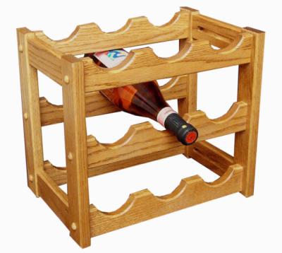 China Sustainable Exquisite Multifunctional Three Layer Shelving For Household Decorative Countertops Solid Wood Wine Racks for sale