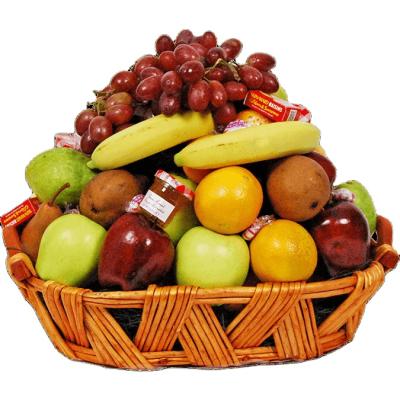 China Solid wood fruit basket fruit basket export quality picnic fruit and vegetable viable wooden basket handmade bowl for sale