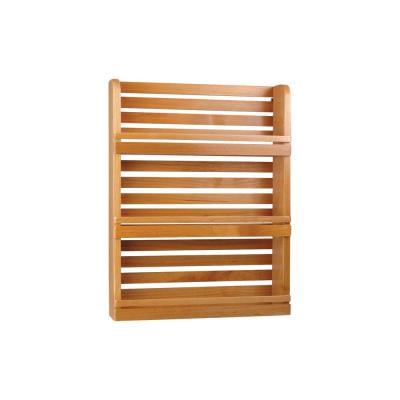 China Wall Mounted Wooden And Bamboo Shelf Viable Spice Rack Step Kitchen Organizer Potted Storage Shelf Space Saving Spice Rack for sale