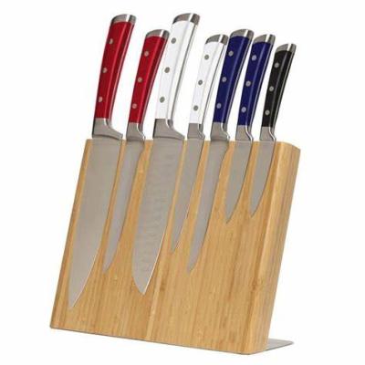 China Bamboo Universal Knife Block Slotless Knife Stand Holder Two Tier Wood Organizer for sale