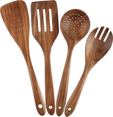 China Sustainable Wooden Spoons For Cooking Bamboo Kitchen Tool Kit Wooden Kitchen Utensil Set For Non Stick Cookware Wooden Spatula for sale