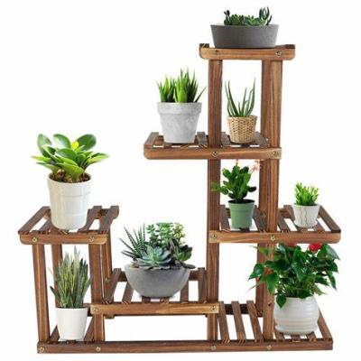 China Eco-Friendly 3 Tiers Plant Stand Flower Pot Rack Indoor Plant Shelf Large Wooden Planter Display Stand Shelves For Garden for sale