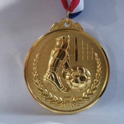 China Europe standard action soccer medal with ribbon for sale