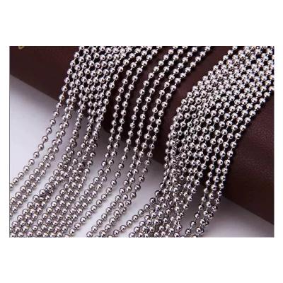 China Europe 2.4*60cm 304 Stainless Steel Necklace Metal Bead Ball Chain for sale