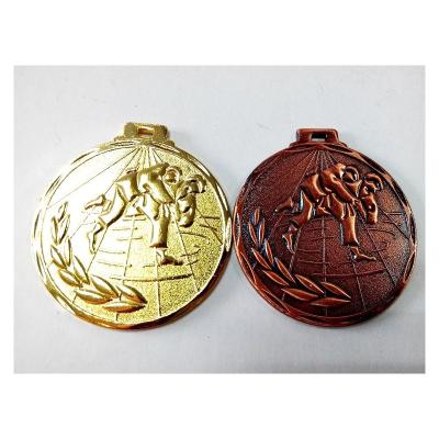 China Custom Europe Iron Kongfu Blank Medal in Shiny Brass Plating Spark Texture Award Souvenir Medal for sale