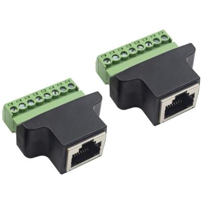 China Wholesale Other Screw RJ45 Female Terminal Block Adapter RJ45 8P8C Connector Cat5e FTP For Video Audio CCTV for sale