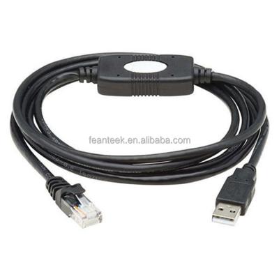 China USB (M/M) Rollover A to RJ45 Console Cable Free Conductor - Compatible, 250 Kbps, 6 ft, Black (U009-006-RJ45-X) for sale