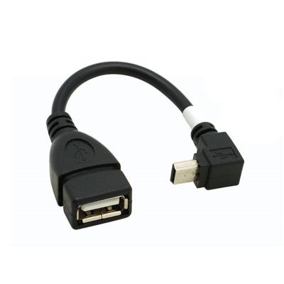 China Free Driver Mini 5 Pin USB Male Down Angle To Female USB 2.0 A Jack OTG Host Adapter Cable for sale