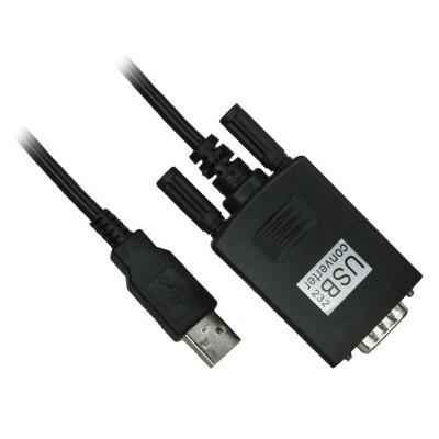 China Free Driver 6ft USB Male To Male Serial RS232 DB9 Adapter Cable Black for sale