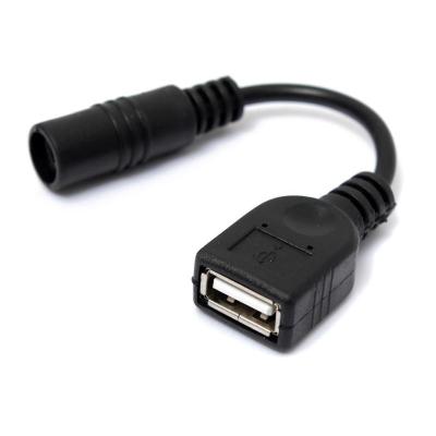 China Driver Free DC Power Cable USB Female To Female DC 5.5x2.1mm Extension Converter 12cm Black For USB Lamp USB Fan Power Cable for sale