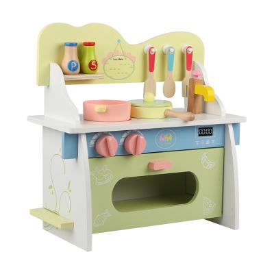 China Pretend Play House Wooden Mini Kitchen Simulation Kitchen Toys Colorful Play Toy Set Early Childhood Education for sale