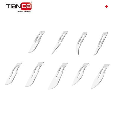 China Hot Sales Tianda Disposable Carbon&stainless Steel Surgical Blades Stainless With CE&ISO Approval for sale