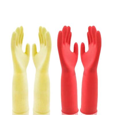 China Factory Price Breathable Waterproof And Anti-oil Powder Free Red Rubber Gloves For Hotel / Restaurant for sale