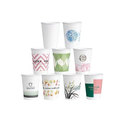 China Disposable Wholesale Custom Printed Disposable Black Biodegradable Coffee Paper Cups For Hotel for sale