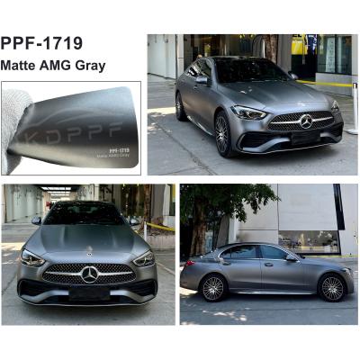 China Matte AMG Gray 1.52x16m Color Paint Protection Film Self Healing Anti Yellow Color PPF for sale