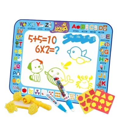 China PVC+woven fabric kids drawing toys water painting canvas color writing magic graffiti blanket customized magic water doodle mat for sale