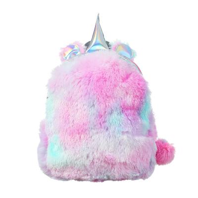 China Waterproof 2020 fashion boys pink plush travel kids cute nicorn school bags charm nicorn backpack for sale