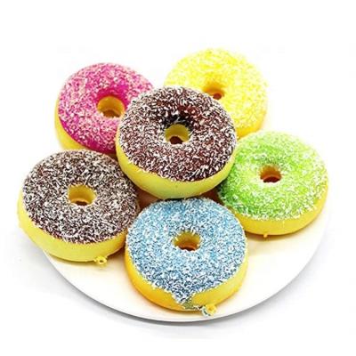 China PU Pack Squishy Pu Scented Donut Toys Slow Rising Squishy With Cream Educational Donut Squishy Toys For Kids for sale