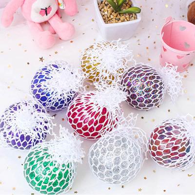 China Soft Toy Squishy Mesh TPR Grape Strain Ball Squeezing Anti Squeeze Ball for Kids and Adults Squeeze Toys for sale