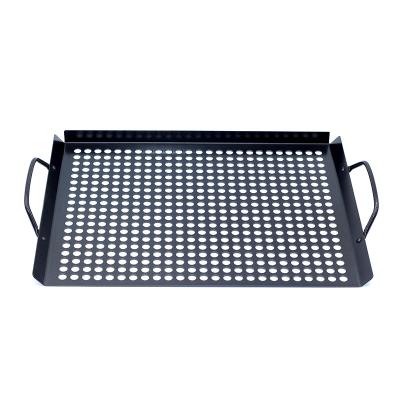 China Easily Cleaned Non-Stick Barbecue Pan With Black Square Handle Barbecue Grill Pan for sale