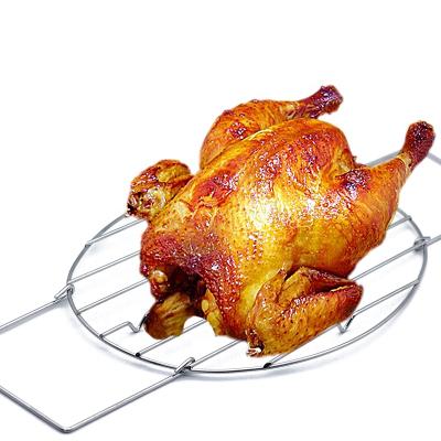 China Folding Metal Stainless Steel Rotisserie Rack Turkey Chicken Roasting Rack for sale