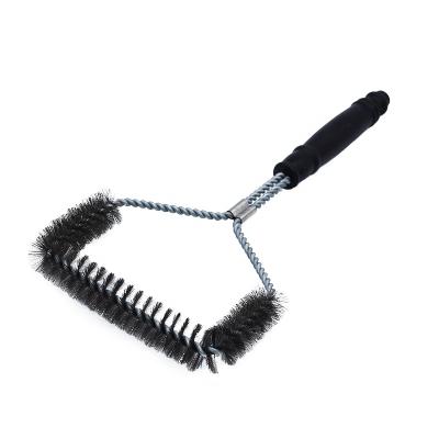 China Easily Cleaned BBQ Grill Three Brush Stainless Steel BBQ Cleaning Brush For Outdoor BBQ for sale