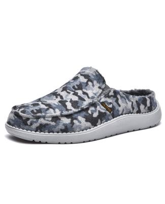 China Fashion Trend ITAZERO Camouflage Cotton Home Shoe Plush Indoor Winter Outdoor Warm Slippers For Men for sale