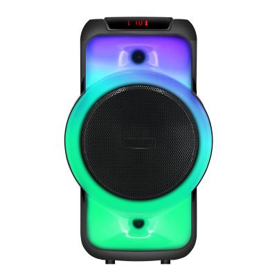 China Double 8 Inch LED Flashing Light Design Sound System Colorful Light Box Single Active Party Speaker Box for sale