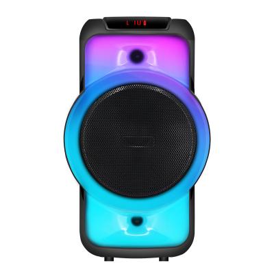 China Wireless Charger For Mobile Phone Colorful Light DJ Speaker Flashing Box Powered Portable Karaoke Speaker With Wireless Microphone for sale