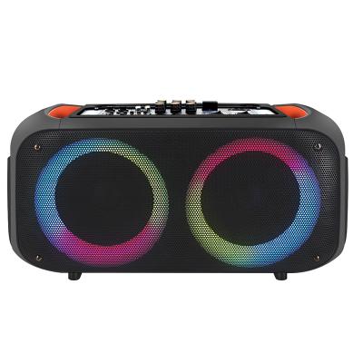 China Outdoor Portable Plastic Partybox LED Flashing Light Audio Sound System Speaker For Karaoke RGB Led Light for sale