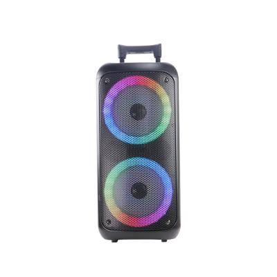 China Wireless Charger For Wholesale Rechargeable Battery Bass Speaker Double Mobile Phone Portable 8 Inch Subwoofers Karaoke Cart Wireless Speakers for sale