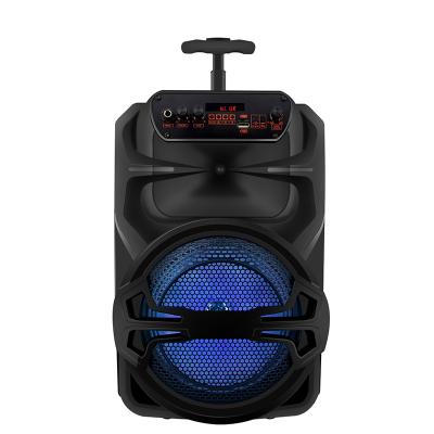 China Wireless Charger For Mobile Phone Party Box 8 Inch Woofer Trolley Speaker With LED Light Show Speakers Amplifier Portable Speaker for sale