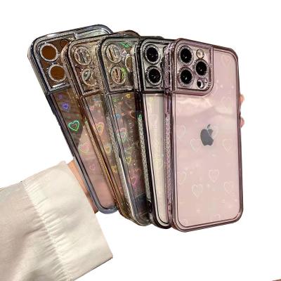 China Shockproof Fashion Bling Crystal Transparent Clear Protective Case Diamond Camera Edge and Lens Protector for iPhone 11 12 13 pro Max Case for sale