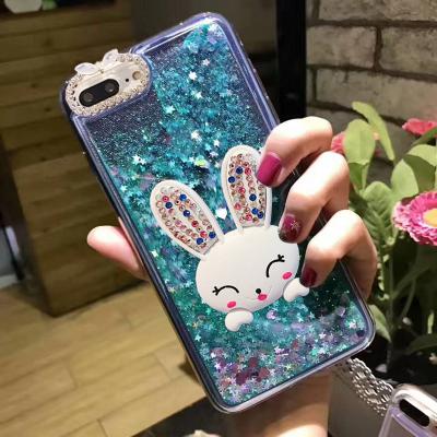 China 3D Diamonds Rhinestone Flow Shockproof Handmade Liquid Floating Sparkle Glitter Bling Cover With Wrist Strap For Iphone 11 12 13 Case for sale