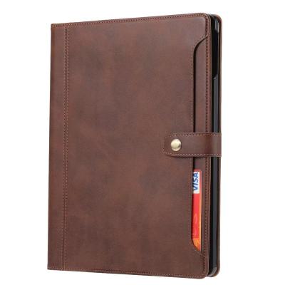 China New Shockproof Foldable Calf Leather Case Card-Slot Wallet Case With Stand Function iPad 12.9 2021 Inch for sale