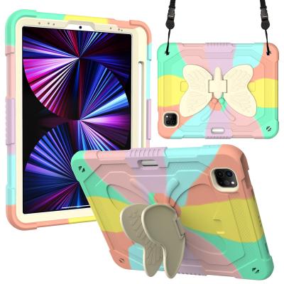 China Hybrid Shockproof Back Cover Shockproof Shockproof Protective Dual Layer Case With Butterfly Kickstand For iPad Air4/pro 11 series for sale