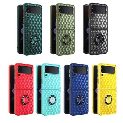 China Shockproof For Samsung Z Flip 3 Case Bling Luxury Soft PU Shockproof Cover Device for sale