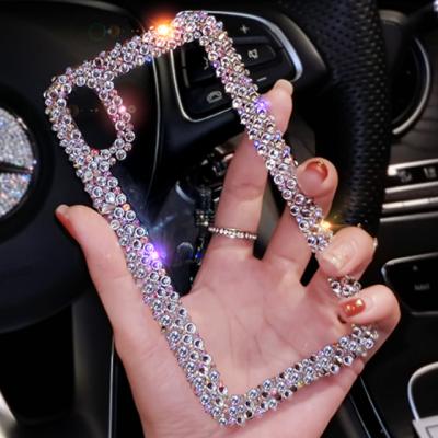 China Shockproof For F11pro Realme6 pro 5i 3D Bling Diamond Clear Acrylic Back With TPU Oppo A12e A31 A9 A92 Reno3 Cell Phone Bumper Case for sale