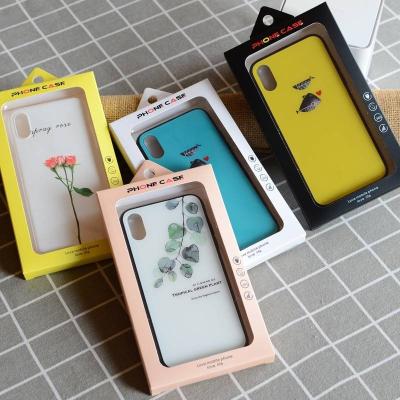 China Recycled Materials Fashion Clear Window Black Phone Case Packing Box For Phone Case Retail Boxes Gift Boxes for sale