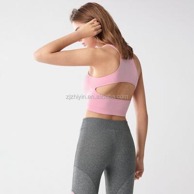 China Antibacterial Woman Hollow Out Full Support Shockproof High Impact Sports Bra for sale