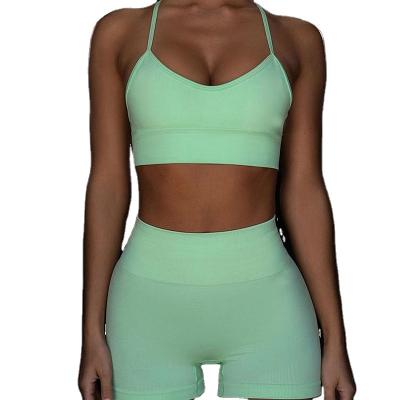 China Breathable Wolesale Stain Slimming Strapless Summer Wear Yoga Sports Fitness Tops Sleeveless European and American Bra for sale