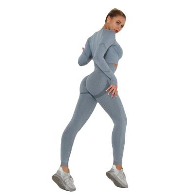 China Breathable Seamless Workout Yoga Sets Free Samples Sports For Women Fitness Spandex Style Time Advance Sportswear Pattern Wear Nylon quantity for sale