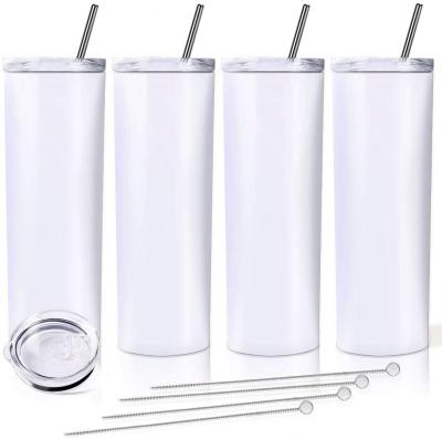 China Wholesale 15oz 20oz 30oz Stainless Steel Durable Double Wall Slim Lean Tumbler With Straw And Sealable Lids for sale