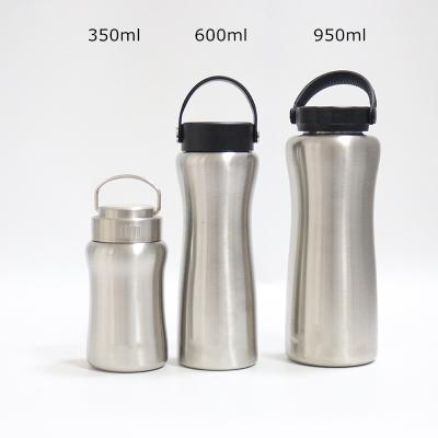 China New Wholesale 2021 Viable Fashionable Slim Sports Waist Portable Stainless Steel Wide Mouth Wide Mouth Water Bottle With Handle Lid for sale