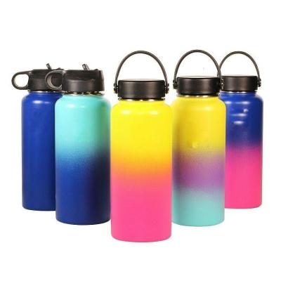 China Dark Blue Sports Water Bottle Insulated Modern Stainless Steel Vacuum Flask Wide Mouth Double Bottle Durable Wall Vacuum Flask for sale